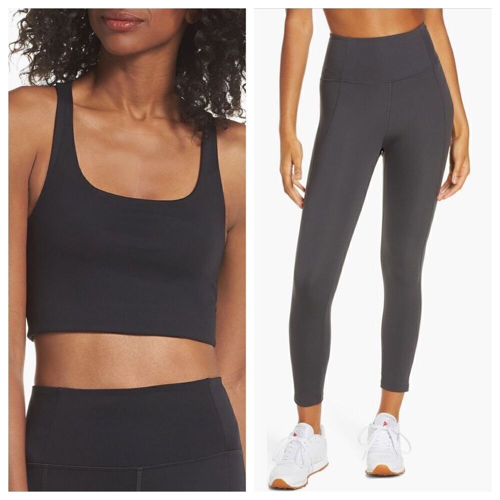 Girlfriend Collective Paloma Sports Top (Medium) and 7/8 High Waist Leggings (Sm